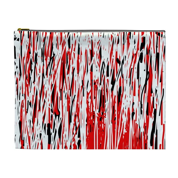 Red, black and white pattern Cosmetic Bag (XL)