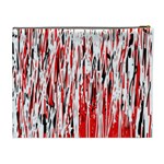 Red, black and white pattern Cosmetic Bag (XL) Back