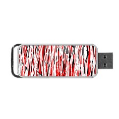 Red, Black And White Pattern Portable Usb Flash (two Sides)