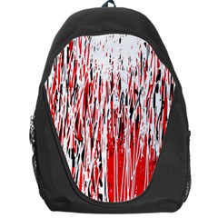 Red, Black And White Pattern Backpack Bag by Valentinaart