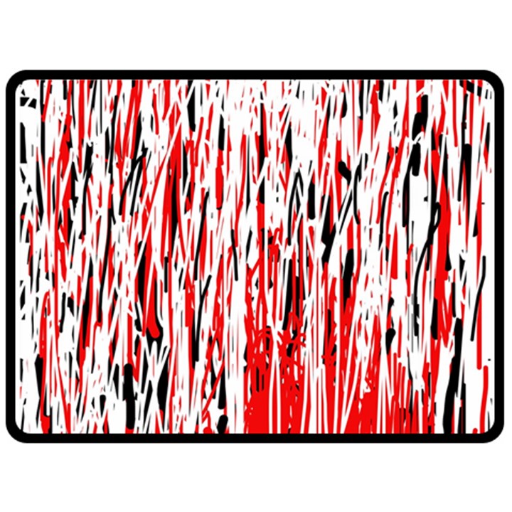 Red, black and white pattern Double Sided Fleece Blanket (Large) 