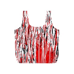 Red, Black And White Pattern Full Print Recycle Bags (s)  by Valentinaart