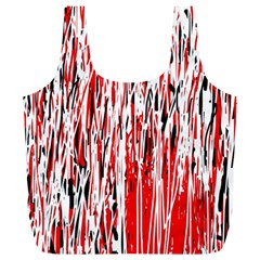 Red, Black And White Pattern Full Print Recycle Bags (l)  by Valentinaart