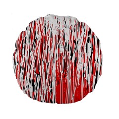 Red, Black And White Pattern Standard 15  Premium Flano Round Cushions