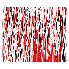 Red, Black And White Pattern Double Sided Flano Blanket (small) 