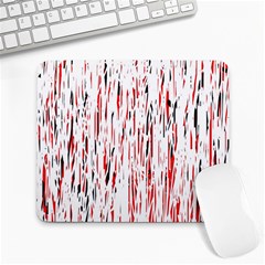 Red, Black And White Pattern Large Mousepads by Valentinaart