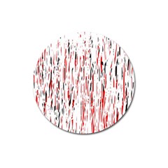 Red, Black And White Pattern Magnet 3  (round) by Valentinaart