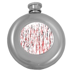 Red, Black And White Pattern Round Hip Flask (5 Oz) by Valentinaart