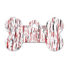 Red, Black And White Pattern Dog Tag Bone (one Side) by Valentinaart