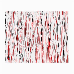 Red, Black And White Pattern Small Glasses Cloth (2-side) by Valentinaart