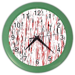 Red, Black And White Pattern Color Wall Clocks by Valentinaart