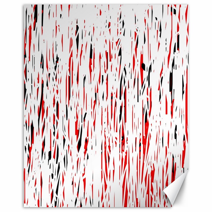 Red, black and white pattern Canvas 11  x 14  