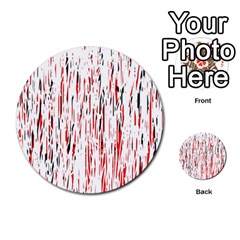 Red, Black And White Pattern Multi-purpose Cards (round)  by Valentinaart