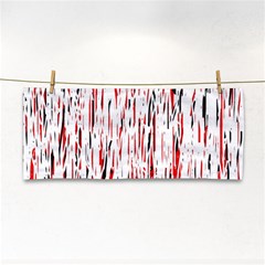 Red, Black And White Pattern Hand Towel