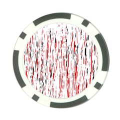 Red, Black And White Pattern Poker Chip Card Guards (10 Pack)  by Valentinaart