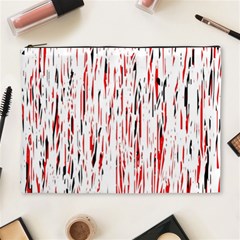 Red, Black And White Pattern Cosmetic Bag (xl) by Valentinaart