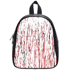 Red, Black And White Pattern School Bags (small)  by Valentinaart