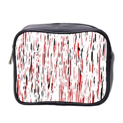 Red, Black And White Pattern Mini Toiletries Bag 2-side by Valentinaart