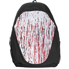 Red, Black And White Pattern Backpack Bag by Valentinaart