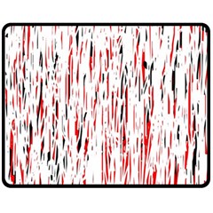 Red, Black And White Pattern Double Sided Fleece Blanket (medium) 