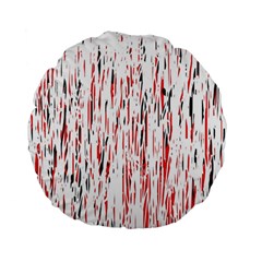 Red, Black And White Pattern Standard 15  Premium Flano Round Cushions