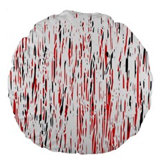 Red, Black And White Pattern Large 18  Premium Flano Round Cushions by Valentinaart