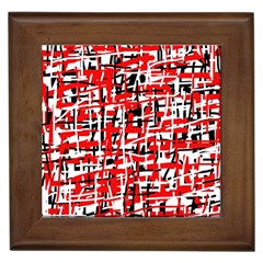 Red, white and black pattern Framed Tiles