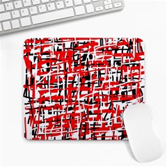 Red, white and black pattern Large Mousepads