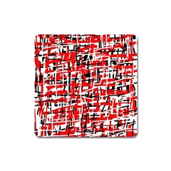 Red, white and black pattern Square Magnet