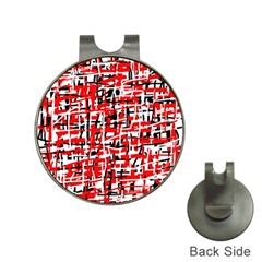 Red, white and black pattern Hat Clips with Golf Markers