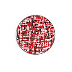 Red, white and black pattern Hat Clip Ball Marker (10 pack)