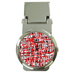 Red, white and black pattern Money Clip Watches