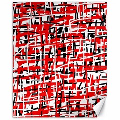 Red, white and black pattern Canvas 11  x 14  