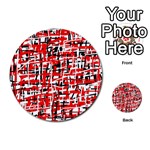 Red, white and black pattern Multi-purpose Cards (Round)  Front 2