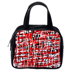 Red, white and black pattern Classic Handbags (One Side)