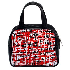 Red, white and black pattern Classic Handbags (2 Sides)