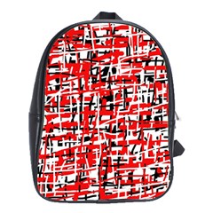 Red, white and black pattern School Bags(Large) 