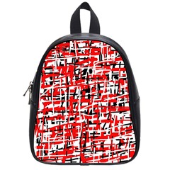 Red, white and black pattern School Bags (Small) 