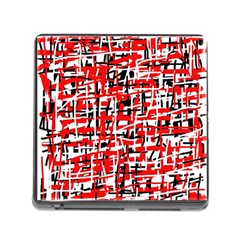 Red, white and black pattern Memory Card Reader (Square)