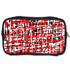 Red, white and black pattern Toiletries Bags