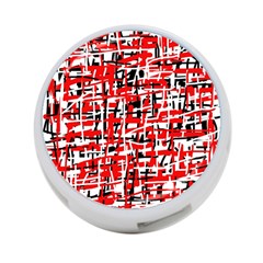 Red, white and black pattern 4-Port USB Hub (Two Sides) 