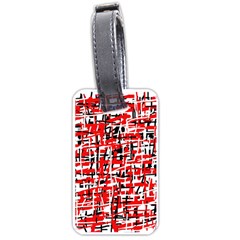 Red, white and black pattern Luggage Tags (One Side) 