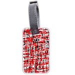 Red, white and black pattern Luggage Tags (Two Sides) Front