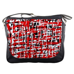 Red, white and black pattern Messenger Bags