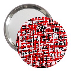 Red, white and black pattern 3  Handbag Mirrors