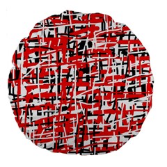 Red, white and black pattern Large 18  Premium Round Cushions