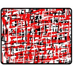 Red, white and black pattern Double Sided Fleece Blanket (Medium) 