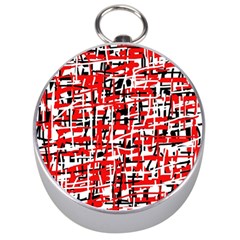 Red, white and black pattern Silver Compasses