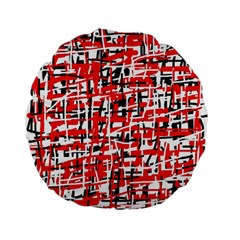 Red, white and black pattern Standard 15  Premium Flano Round Cushions