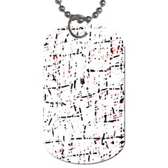 Red, White And Black Pattern Dog Tag (one Side) by Valentinaart